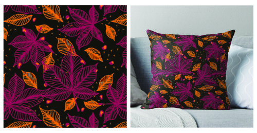 Design und Kissenhülle im Design Kastanienliebe