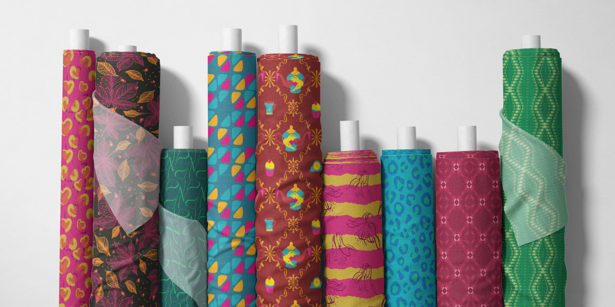 Stoffrollen mit Designs von Rosis Enkelin